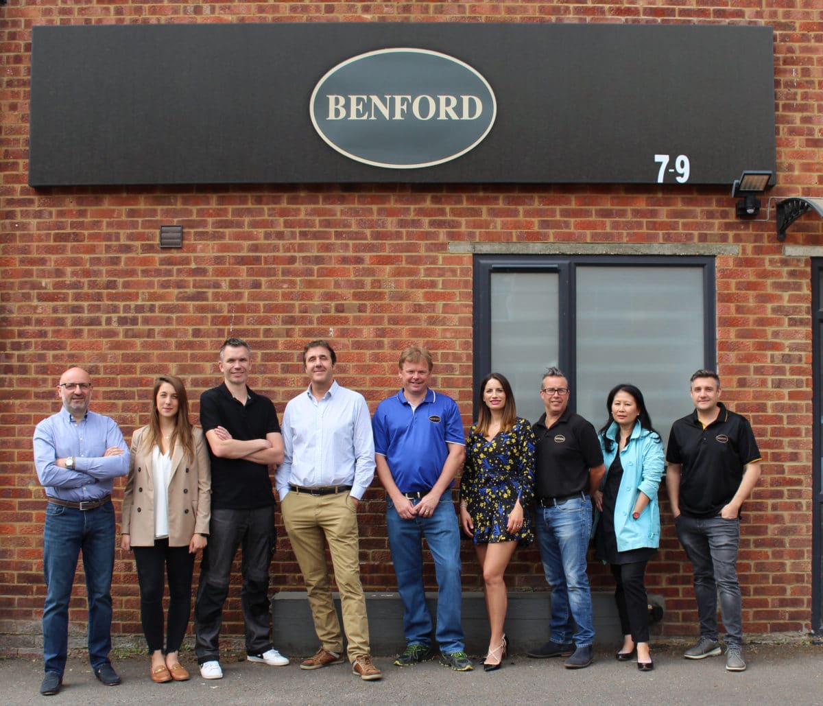 The Benford UV Team outside the head office in the UK